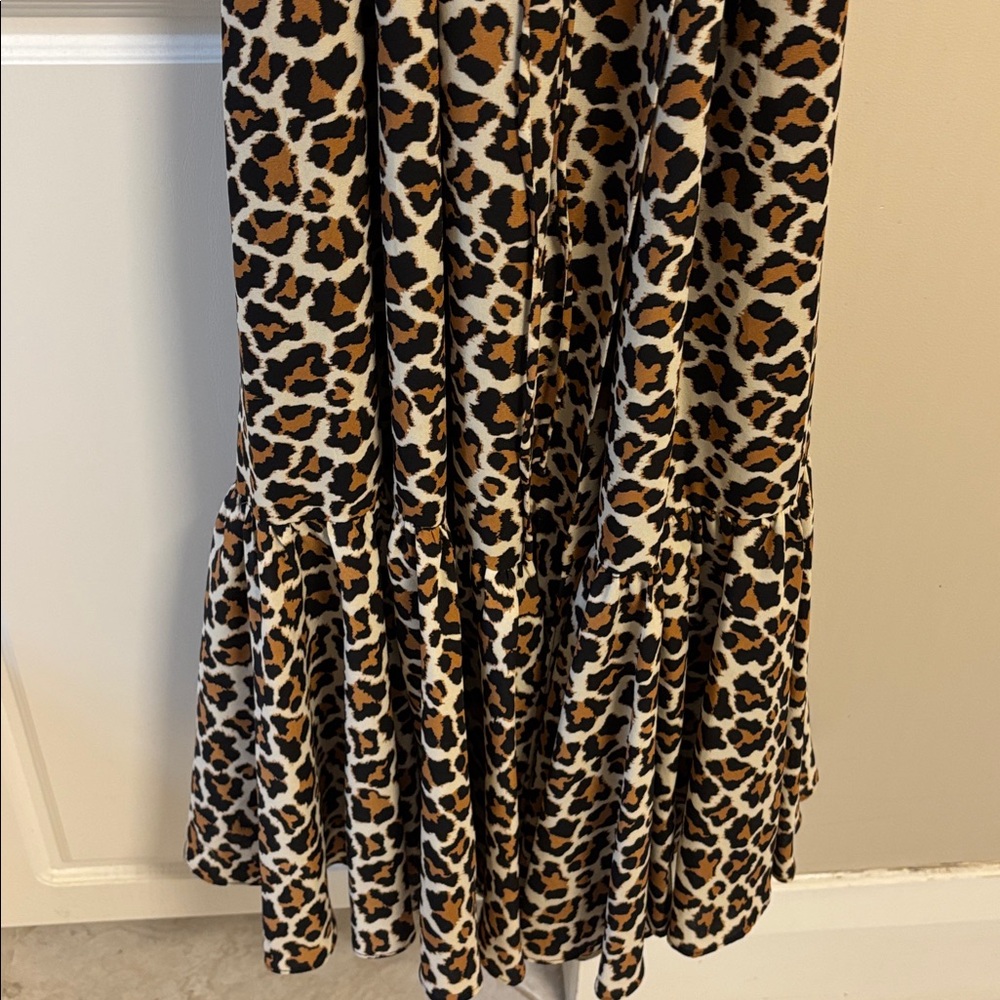 Diane Von Furstenberg Leopard Ruffle Maxi dress XL - Picture 8 of 13